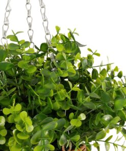 GloboStar® Artificial Garden EUCALYPTUS HANGING PLANT 20640 Τεχνητό Κρεμαστό Διακοσμητικό Φυτό Φτέρης Π45 x Μ45 x Y30cm