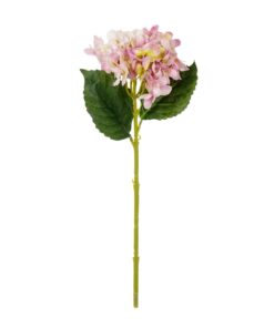 GloboStar® Artificial Garden LIGHT PINK HYDRANGEA BRANCH 21144 Τεχνητό Διακοσμητικό Κλαδί Ροζ Ορτανσία Y47cm