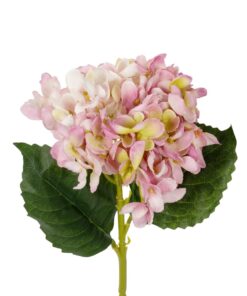 GloboStar® Artificial Garden LIGHT PINK HYDRANGEA BRANCH 21144 Τεχνητό Διακοσμητικό Κλαδί Ροζ Ορτανσία Y47cm