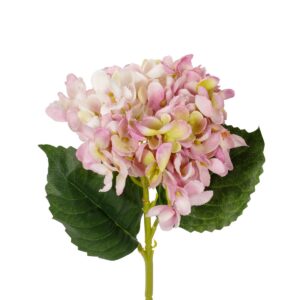 GloboStar® Artificial Garden LIGHT PINK HYDRANGEA BRANCH 21144 Τεχνητό Διακοσμητικό Κλαδί Ροζ Ορτανσία Y47cm