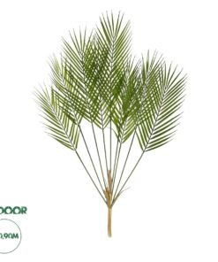 GloboStar® Artificial Garden Green PALMLEAF BRANCH 21155 Τεχνητό Διακοσμητικό Κλαδί Φοίνικα Πράσινο Y90cm