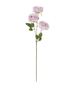 GloboStar® Artificial Garden PURPLE ROSE BRANCH 21194 Τεχνητό Διακοσμητικό Κλαδί Τριαντάφυλλα Μωβ Y66cm