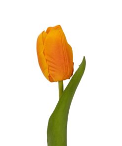 GloboStar® Artificial Garden ORANGE TULIP BRANCH 21202 Τεχνητό Διακοσμητικό Κλαδί Πορτοκαλί Τουλίπα Y37cm
