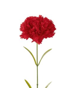 GloboStar® Artificial Garden Red CARNATION BRANCH 21210 Τεχνητό Διακοσμητικό Κλαδί Γαρίφαλο Κόκκινο Y60cm