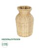 GloboStar® Artificial Garden HAVANA 21222 Διακοσμητικό Πλεκτό Καλάθι – Κασπώ Γλάστρα – Flower Pot Μπεζ Μ16 x Π16 x Υ25cm