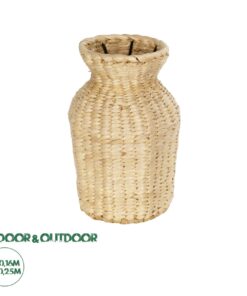 GloboStar® Artificial Garden HAVANA 21222 Διακοσμητικό Πλεκτό Καλάθι – Κασπώ Γλάστρα – Flower Pot Μπεζ Μ16 x Π16 x Υ25cm