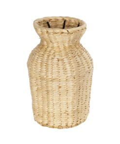 GloboStar® Artificial Garden HAVANA 21222 Διακοσμητικό Πλεκτό Καλάθι – Κασπώ Γλάστρα – Flower Pot Μπεζ Μ16 x Π16 x Υ25cm