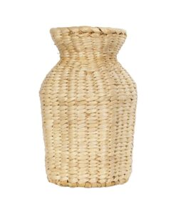 GloboStar® Artificial Garden HAVANA 21222 Διακοσμητικό Πλεκτό Καλάθι – Κασπώ Γλάστρα – Flower Pot Μπεζ Μ16 x Π16 x Υ25cm