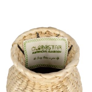 GloboStar® Artificial Garden HAVANA 21222 Διακοσμητικό Πλεκτό Καλάθι – Κασπώ Γλάστρα – Flower Pot Μπεζ Μ16 x Π16 x Υ25cm