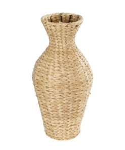 GloboStar® Artificial Garden HAVANA 21223 Διακοσμητικό Πλεκτό Καλάθι Κασπώ Γλάστρα Μπεζ Π22 x M22 x Υ42cm