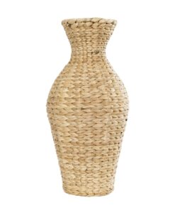 GloboStar® Artificial Garden HAVANA 21223 Διακοσμητικό Πλεκτό Καλάθι Κασπώ Γλάστρα Μπεζ Π22 x M22 x Υ42cm