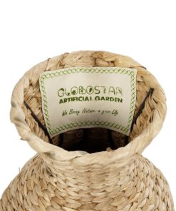 GloboStar® Artificial Garden HAVANA 21223 Διακοσμητικό Πλεκτό Καλάθι Κασπώ Γλάστρα Μπεζ Π22 x M22 x Υ42cm