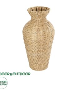 GloboStar® Artificial Garden HAVANA 21229 Διακοσμητικό Πλεκτό Καλάθι – Κασπώ Γλάστρα – Flower Pot Μπεζ Π29 x M29 x Υ57cm