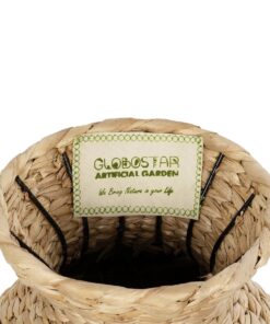 GloboStar® Artificial Garden HAVANA 21229 Διακοσμητικό Πλεκτό Καλάθι – Κασπώ Γλάστρα – Flower Pot Μπεζ Π29 x M29 x Υ57cm