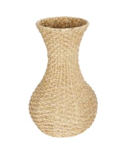 GloboStar® Artificial Garden SANDIAGO 21234 Διακοσμητικό Πλεκτό Καλάθι – Κασπώ Γλάστρα – Flower Pot Μπεζ Π25 x M25 x x Υ40cm