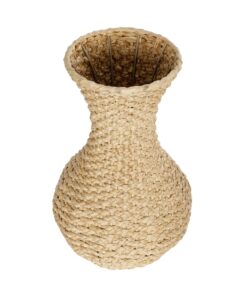 GloboStar® Artificial Garden SANDIAGO 21234 Διακοσμητικό Πλεκτό Καλάθι – Κασπώ Γλάστρα – Flower Pot Μπεζ Π25 x M25 x x Υ40cm