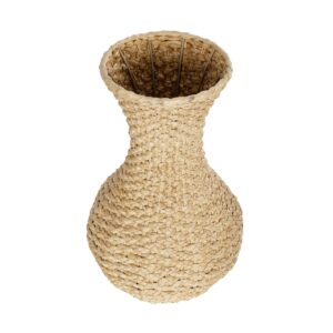 GloboStar® Artificial Garden SANDIAGO 21234 Διακοσμητικό Πλεκτό Καλάθι – Κασπώ Γλάστρα – Flower Pot Μπεζ Π25 x M25 x x Υ40cm