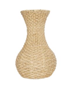 GloboStar® Artificial Garden SANDIAGO 21234 Διακοσμητικό Πλεκτό Καλάθι – Κασπώ Γλάστρα – Flower Pot Μπεζ Π25 x M25 x x Υ40cm