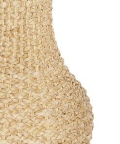 GloboStar® Artificial Garden SANDIAGO 21234 Διακοσμητικό Πλεκτό Καλάθι – Κασπώ Γλάστρα – Flower Pot Μπεζ Π25 x M25 x x Υ40cm