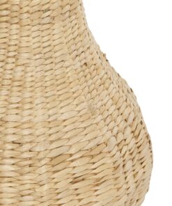GloboStar® Artificial Garden MONACO 21236 Διακοσμητικό Πλεκτό Καλάθι – Κασπώ Γλάστρα – Flower Pot Μπεζ με Καφέ Π25 x M25 x Υ45cm