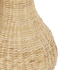 GloboStar® Artificial Garden MONACO 21236 Διακοσμητικό Πλεκτό Καλάθι – Κασπώ Γλάστρα – Flower Pot Μπεζ με Καφέ Π25 x M25 x Υ45cm