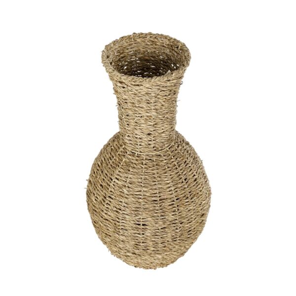 GloboStar® Artificial Garden MAUI 21242 Διακοσμητικό Πλεκτό Καλάθι – Κασπώ Γλάστρα – Flower Pot Μπεζ Π22 x M22 x Υ40cm