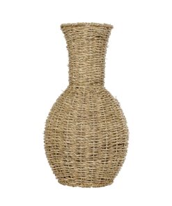 GloboStar® Artificial Garden MAUI 21242 Διακοσμητικό Πλεκτό Καλάθι – Κασπώ Γλάστρα – Flower Pot Μπεζ Π22 x M22 x Υ40cm