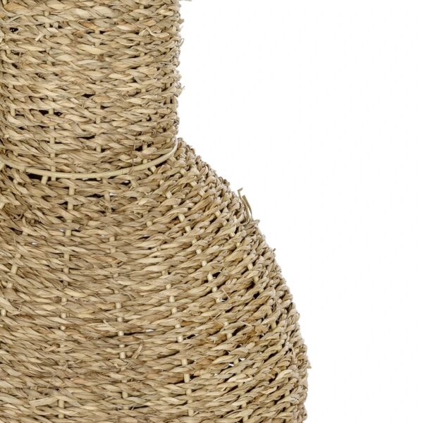 GloboStar® Artificial Garden MAUI 21242 Διακοσμητικό Πλεκτό Καλάθι – Κασπώ Γλάστρα – Flower Pot Μπεζ Π22 x M22 x Υ40cm