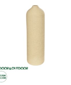 GloboStar® Artificial Garden VALENCIA 21246 Διακοσμητικό Κεραμικό Βάζo Μπεζ Π10 x Μ10 x Υ33 cm