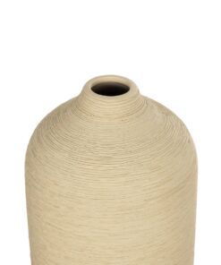 GloboStar® Artificial Garden VALENCIA 21246 Διακοσμητικό Κεραμικό Βάζo Μπεζ Π10 x Μ10 x Υ33 cm