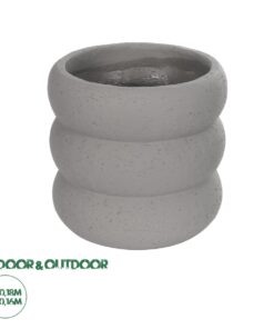 GloboStar® Artificial Garden ALBERT 21248 Διακοσμητική Κεραμική Γλάστρα ΓΚΡΙ Π18 x Μ18 x Υ16 cm