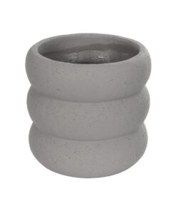 GloboStar® Artificial Garden ALBERT 21248 Διακοσμητική Κεραμική Γλάστρα ΓΚΡΙ Π18 x Μ18 x Υ16 cm