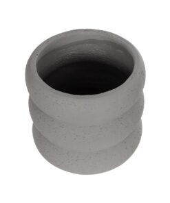 GloboStar® Artificial Garden ALBERT 21248 Διακοσμητική Κεραμική Γλάστρα ΓΚΡΙ Π18 x Μ18 x Υ16 cm