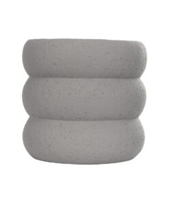 GloboStar® Artificial Garden ALBERT 21248 Διακοσμητική Κεραμική Γλάστρα ΓΚΡΙ Π18 x Μ18 x Υ16 cm