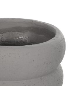 GloboStar® Artificial Garden ALBERT 21248 Διακοσμητική Κεραμική Γλάστρα ΓΚΡΙ Π18 x Μ18 x Υ16 cm