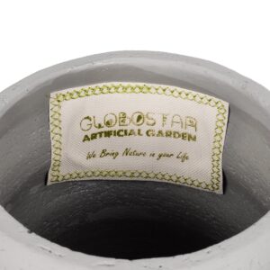 GloboStar® Artificial Garden ALBERT 21248 Διακοσμητική Κεραμική Γλάστρα ΓΚΡΙ Π18 x Μ18 x Υ16 cm