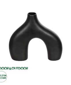 GloboStar® Artificial Garden TOLEDO 21249 Διακοσμητικό Κεραμικό Βάζo Μαύρο Π27 x Μ6 x Υ24 cm