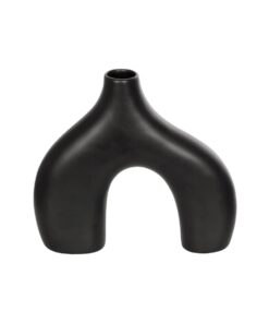 GloboStar® Artificial Garden TOLEDO 21249 Διακοσμητικό Κεραμικό Βάζo Μαύρο Π27 x Μ6 x Υ24 cm