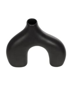 GloboStar® Artificial Garden TOLEDO 21249 Διακοσμητικό Κεραμικό Βάζo Μαύρο Π27 x Μ6 x Υ24 cm