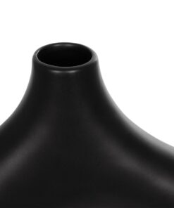 GloboStar® Artificial Garden TOLEDO 21249 Διακοσμητικό Κεραμικό Βάζo Μαύρο Π27 x Μ6 x Υ24 cm
