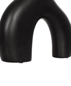 GloboStar® Artificial Garden TOLEDO 21249 Διακοσμητικό Κεραμικό Βάζo Μαύρο Π27 x Μ6 x Υ24 cm