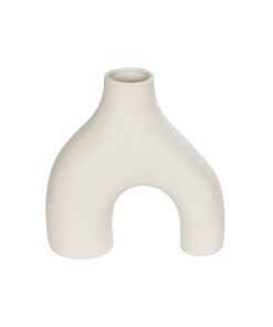 GloboStar® Artificial Garden TOLEDO 21250 Διακοσμητικό Κεραμικό Βάζo Μπεζ Π23 x Μ10 x Υ24 cm