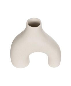 GloboStar® Artificial Garden TOLEDO 21250 Διακοσμητικό Κεραμικό Βάζo Μπεζ Π23 x Μ10 x Υ24 cm