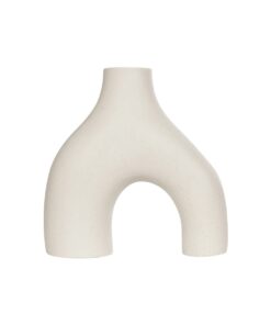 GloboStar® Artificial Garden TOLEDO 21250 Διακοσμητικό Κεραμικό Βάζo Μπεζ Π23 x Μ10 x Υ24 cm