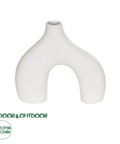 GloboStar® Artificial Garden TOLEDO 21251 Διακοσμητικό Κεραμικό Βάζo Λευκό Π27 x Μ6 x Υ24 cm