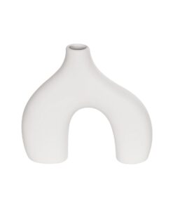 GloboStar® Artificial Garden TOLEDO 21251 Διακοσμητικό Κεραμικό Βάζo Λευκό Π27 x Μ6 x Υ24 cm