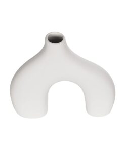 GloboStar® Artificial Garden TOLEDO 21251 Διακοσμητικό Κεραμικό Βάζo Λευκό Π27 x Μ6 x Υ24 cm