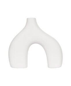 GloboStar® Artificial Garden TOLEDO 21251 Διακοσμητικό Κεραμικό Βάζo Λευκό Π27 x Μ6 x Υ24 cm