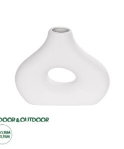 GloboStar® Artificial Garden HORIZON 21253 Διακοσμητικό Κεραμικό Βάζo Λευκό Π18 x Μ6 x Υ15 cm