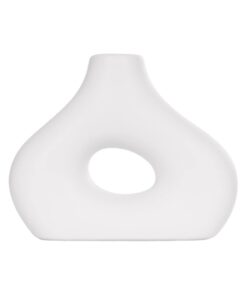 GloboStar® Artificial Garden HORIZON 21253 Διακοσμητικό Κεραμικό Βάζo Λευκό Π18 x Μ6 x Υ15 cm